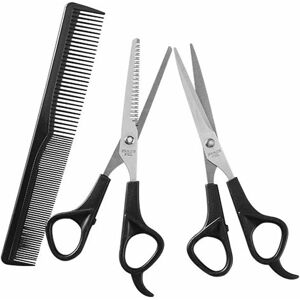 TINOR 3 Pieces Dog Grooming Scissors, Stainless Steel Pet Grooming Scissors Kit with Comb for Long and Short Hair and Fur