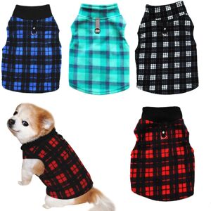 Pesce - 4-piece pet fleece clothes comfortable warm fleece clothes back traction button plaid shirt xxxl