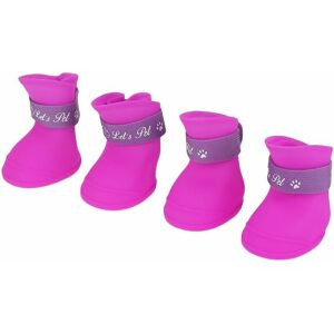 Hoopzi - 4Pcs Dog Shoes Silicone Boots Waterproof Anti-slip Protective Rain Shoes for Small Animal Dog (xl / Black)