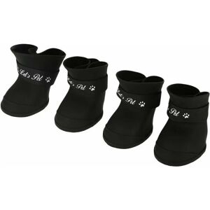 Hoopzi - 4Pcs Dog Shoes Silicone Boots Waterproof Anti-slip Protective Rain Shoes for Small Pet Dog (l / Black)