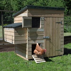 FOREST GARDEN 5'4 x 3'8 Forest Hedgerow Wooden Large Hen House (1.63m x 1.12m) - pressure treated