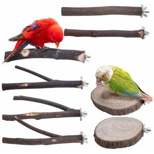 Lune - 8 natural wood perches for birds - Accessories for parrot cages