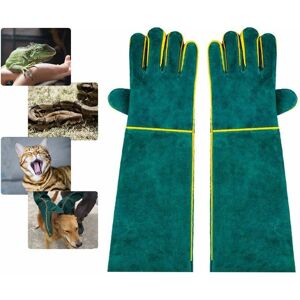 GROOFOO Anti-Bite Animal Handling Gloves, Multipurpose Leather Work Gloves for Welding, Gardening or Handling Dogs/ Cats/ Birds/ Lizards/ Hawks/ Reptiles