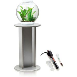 Baby Biorb 15L Aquarium in White with mcr led Lighting, Silver Stand and Heater Pack