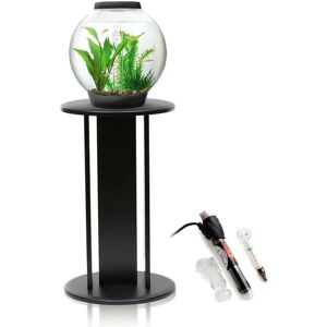 Baby Biorb 15L Aquarium in Black with mcr led Lighting, Black Stand and Heater Pack