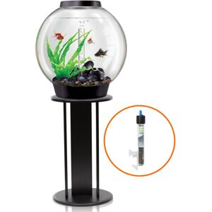 Classic 60L Aquarium in Black with Standard led Lighting, Black Stand and Heater Pack - Biorb