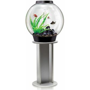 Classic 60L Aquarium in Black with Standard led Lighting and Silver Stand - Biorb