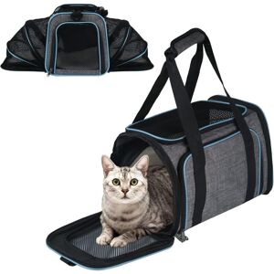 Héloise - Breathable Expandable Cat Dog Carrier Bag, Foldable Pet Sling Shoulder Bag with Detachable Mattress, Carry Cage for Camping Hiking Travel