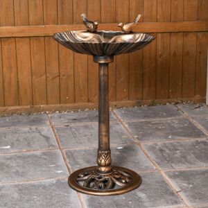 Kingfisher - Bronze Effect Garden Twin Bird Bath with Bird Sculptures