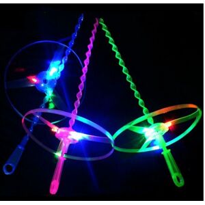 Dog Chew Toy, Pack of 8 Hand Push Luminous Flying Saucer, Luminous Flying Saucer, Bamboo Dragonfly Toy Denuotop