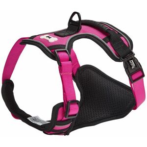 Soft Padded Comfortable Fabric Dog Puppy Pet Adjustable Outdoor Harness - Pink - Medium - Bunty