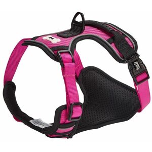 Soft Padded Comfortable Fabric Dog Puppy Pet Adjustable Outdoor Harness - Pink - Large - Bunty