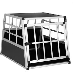 Dog Car Crate Aluminium Sturdy Transport Box Carrier Travel Pet Trunk Boot Puppy Transport Box m - Cadoca