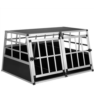 Cadoca - Dog Car Crate Aluminium Sturdy Transport Box Carrier Travel Pet Trunk Boot Puppy Transport Box xl