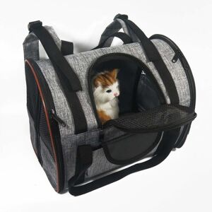 Héloise - Carrier Bag, Foldable Dog Cat Carrier Bag Airplane and Car Travel Handbag for Cat Kitten Puppy Rabbit and Other Pets (Brown)