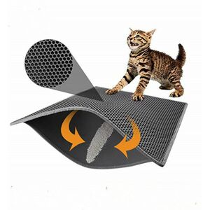 Alwaysh - Cat Litter Mat, Foldable Double Layer Waterproof Honeycomb Cat Feeder Floor Protection Mat and Easy to Clean Mat (40 50cm)