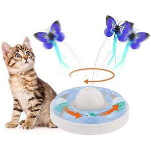 LUNE Cat Toy 2 in 1 Indoor Interactive Cat Toy with 360° Electric Rotating Butterfly and Bell Ball Interactive Cat Toy for Indoor Cats Kitten