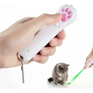 HOOPZI Cat Toys for Indoor Cats Catch Interactive Green LED projector Pointer, Pet Training Tool (USB Charging and 5 Patterns)