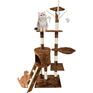 Teetok - Cat Tree Cat Tower Cat Condo with Scratching Posts & Ladder for Cats Kittens Scratching boards