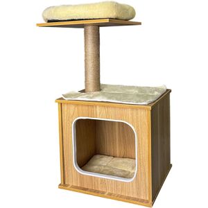 TEETOK Cat Tree Tower Scratching Post Kitten House Activity Centre Wood