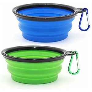 Hoopzi - Collapsible Dog Bowl, 2 Pack Portable Feeder for Dog Pet Food Water Bowl for Dog Cat Expandable Pet Feeding Bowl with Hook for Traveling