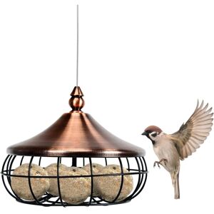 Costway - Suet Fat Ball Feeder, Hanging Wild Bird Feeders with Stainless Steel Wire and Iron Grid, Food Dispenser for Outdoor Garden Birds Feeding