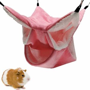 DENUOTOP Small Pet Cage Hammock Triple Layer Sugar Hammock Hamster Cage Accessories Comfortable Toddler Bed Pure Pink-DENUOTOP