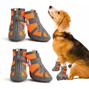 Tinor - Dog Boots, Latest Breathable Dog Shoes with Reflective Straps, Rugged Anti-Slip Soft Sole Dogs Paw Protector for Small Medium Large Dog,