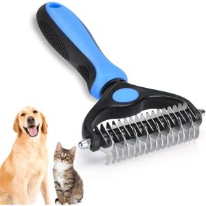 HÉLOISE Dog Brush Cat Brush, Long Hair Dog Brush and Professional Dog Grooming Comb, Grooming Rake for Dogs and Cats to Remove Undercoat from Pets