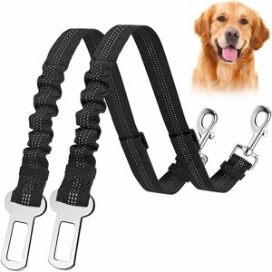 Tinor - Dog Car Belt, 2 Pcs Elastic Nylon Dog Car Harness, Adjustable Dog Car Leash with Shock Absorption and Carabiner for Dogs and Cats