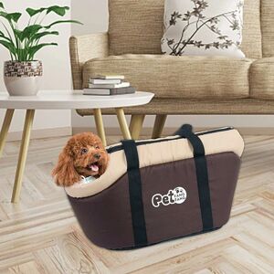 HÉLOISE Dog Cat Carrier Bag Large Capacity Soft Pet Handbag Winter Warm Travel Bag Portable Shoulder Bag Basket for Small Dogs Cats,Coffee,One Size