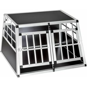 Tectake - Dog crate double - dog cage, puppy crate, dog travel crate - 89 x 69 x 50 cm - black