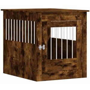 Dog Crate Furniture Smoked Oak 64.5x80x71 cm Engineered Wood vidaXL - Brown