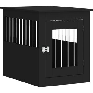 Dog Crate Furniture Black 55x75x65 cm Engineered Wood Vidaxl Black