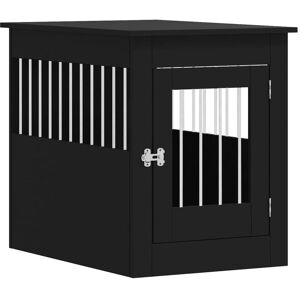 Dog Crate Furniture Black 55x80x68 cm Engineered Wood Vidaxl Black