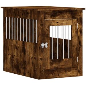 Dog Crate Furniture Smoked Oak 55x80x68 cm Engineered Wood vidaXL - Brown