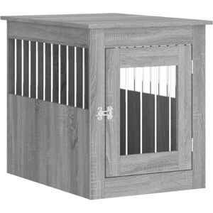 Dog Crate Furniture Grey Sonoma 55x75x65 cm Engineered Wood Vidaxl Grey