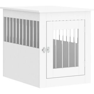 Dog Crate Furniture White 55x75x65 cm Engineered Wood Vidaxl White