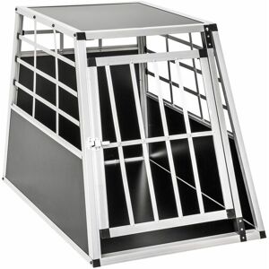 Tectake - Dog Crate Single - Transport box - dog cage, puppy crate, dog travel crate - 65 x 90 x 69.5 cm - black