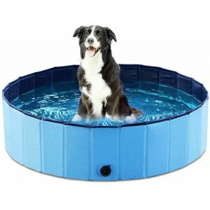 Denuotop - Dog Pool Small Pet Bathtub for Kids Small to Medium Dogs - Foldable and Portable, (30 x 100cm Blue)