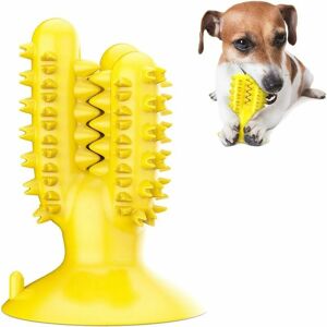 HOOPZI Dog Toothbrush, Dog Chew Toy, Chew Toy, Indestructible Dog Toy, Dog Toy, Dental Care, Natural Rubber Teeth Cleaning Stick (Yellow-B)