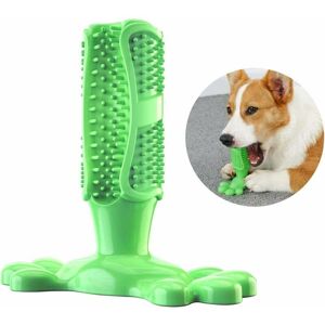 Hoopzi - Dog Toothbrush Stick Dog Toys Chew Massager Effective Cleaning for Medium Size Dog Puppy Cats Dental Brush Bite Resistant Rubber, Green (m: