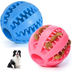 AOUGO Dog Toy Balls，Dog Rubber Chew Ball Clean Teeth Non-Toxic Bite Resistant Toy，Interactive IQ Puzzle Training Toy Ball for Small Medium Dog