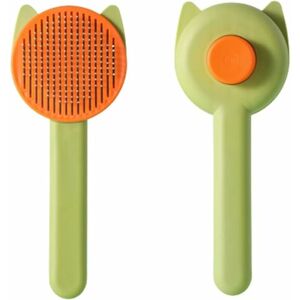 Héloise - Dogs Cats Brush,Dog Brush,Cat Brush,Hair Removal Brush for Long and Short Haired Pets,Clean Pet Hair with One Click,Massage Comb(Green)