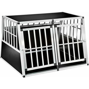 Tectake - Double dog crate Bobby - dog cage, puppy crate, dog travel crate - without partition wall - black