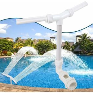 DENUOTOP Dual Jet Water Fountain Pool Accessories - Upgrade Above/Underground Waterfall Chiller, 2-in-1 Adjustable Spray Nozzle, High Pressure Pond Aerator,