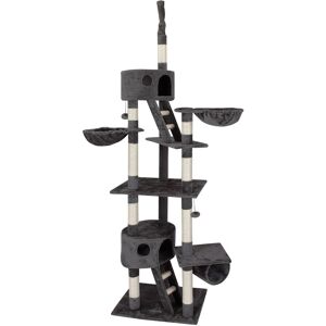 CADOCA Cat Scratching Tree Ceiling High Activity Centre Post Sisal Kitten Scratcher New Dark Grey