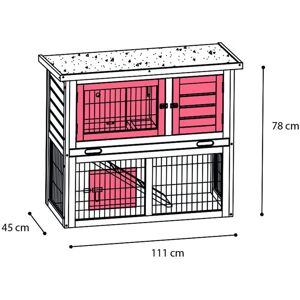 Berkfield Home - flamingo Rabbit Hutch Loft Urban 111x45x78cm