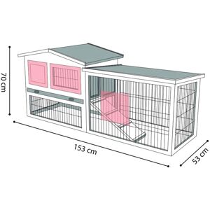 BERKFIELD HOME Flamingo Rabbit Hutch Rainbow Cottage