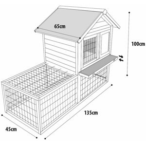 BERKFIELD HOME Flamingo Rabbit Hutch Salsa135x65x100 cm Brown